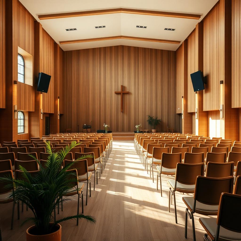 Interior GSCC Function Hall menjelang ibadah